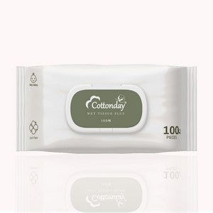 코튼데이 물티슈 신생아 캡형 플러스 100매입 10팩, 100개입, 1개, 360g