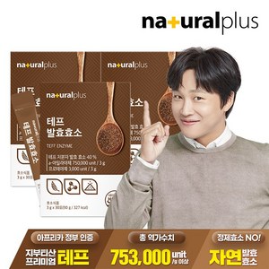 내츄럴플러스 테프 발효효소 30포 3박스 곡물효소 정제효소 NO 고역가수치 753 000unit g, 90g