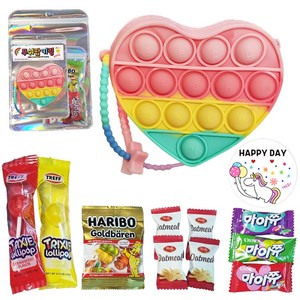 딩구야 푸쉬팝 동전지갑 간식10종 구디백 선물세트 답례품, 하트 파스텔 구디백, 1개