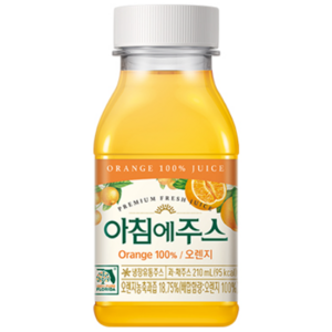 서울우유 아침에주스 오렌지 210ml(아이스박스포장), 15개, 210ml