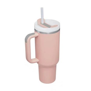 몽블루 대용량 진공 스텐 텀블러 1.25L 이중진공 빨대 보온 보냉 스텐 콜드컵, 몽블루 대용량 진공 스텐 텀블러-연핑크, 1개, 1250ml