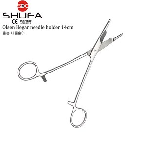 SHUFA 슈파 올슨 니들홀더 14~18cm (지침기+가위 / Olsen Hegar Needleholder), 1개, 슈파 올슨 니들홀더 14cm
