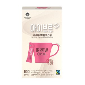 맥널티 아이브루 플러스 블랙커피 헤이즐넛향 100개입, 1g, 1개