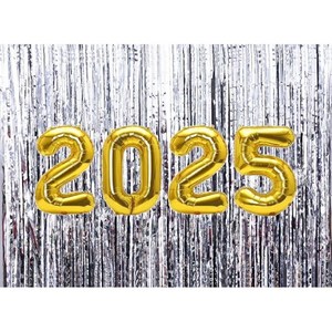 2025 숫자 32인치풍선+홀로그램 커튼2p 세트, 1세트, 골드2025실버커튼2p