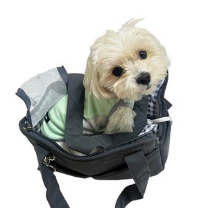 도그팜 친환경 강아지 이동 산책 가방 슬링백 캐리어, 그레이, 1개