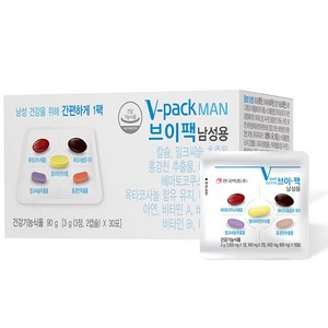 [안국약품] 브이팩 V-PACK 남성용 영양제 30포X6박스 (6개월), 90g, 6개