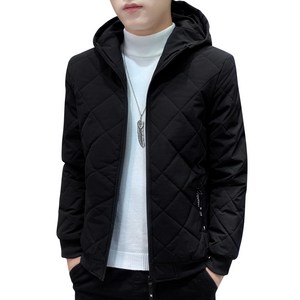 남성용 샤온 경량 점퍼타탄 체크 패딩