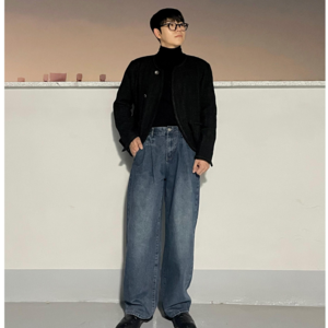 워싱톤진 남자 와이드 청바지 고퀄리티 데님 팬츠