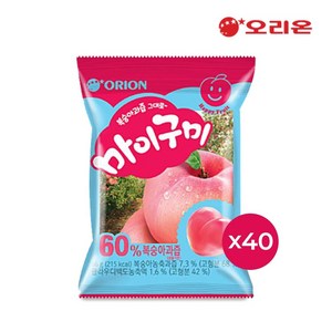 오리온 복숭아과즙 그대로 마이구미, 66g, 40개