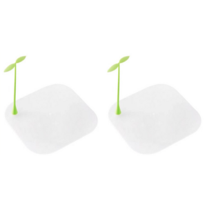 펀찬공간 새싹손잡이 실리콘 하수구덮개 싱크대덮개 냄새차단 2p, 화이트+화이트, 2개