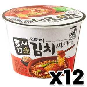 틈새 오모리 김치찌개라면 용기면 큰컵 150g x 12개