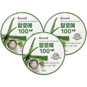 리코셀 네이처 리커버리 순도 100% 제주 알로에 수딩젤, 5개, 300ml