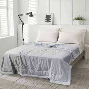 ROYVIA 냉감 항균 기기세탁가능 차렵이불 여름필수템, 그레이