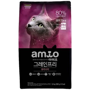 풀무원아미오 고양이 그레인프리 기능성 사료, 유리너리+결석, 1.8kg, 1개