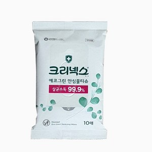 크리넥스 에코그린 안심물티슈 휴대형, 10매입, 3개, 5.96g