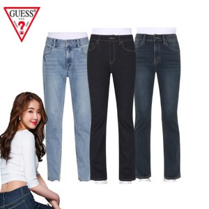 2024 게스 여성 날씬해 보이는 다리 길어보이는 여자 슬림 부츠컷 청바지 데님 팬츠 연청 진청 일자 슬림 스트레이트 스키니 부츠컷 사계절 블루햇님 1회용손소독제증정