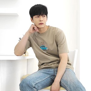 파르데스 남성용 써머홀리데이 라운드넥 반팔 티셔츠 CW01-T2005