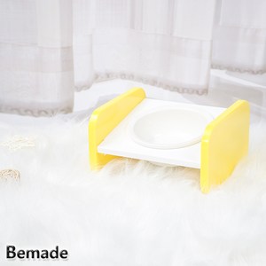 친환경 강아지 식기 식기대 반려묘 식탁 반려견 1구 네모 일반형 파스텔 옐로, 1구(네모일반형), 마블화이트, 파스텔연두, 1개