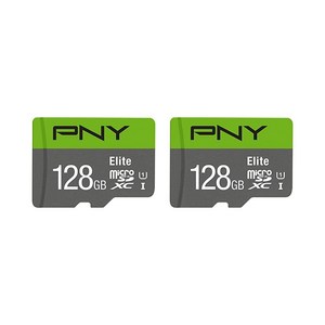 PNY 128GB 엘리트 클래스 10 U1 micoSDXC 플래시 메모리 카드 2팩 - 100MB/s 10 U1 풀 HD UHS-I 마이크로 SD., 128GB_플래시 카드 - 2팩, 1개