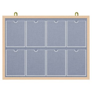 제이에스칠판 아크릴 포켓 A4 게시판 2열8구 1090x770mm, 청색, 메이플