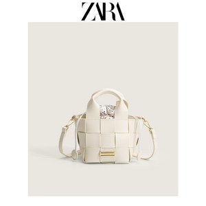 ZARA 핸드백 여성용 가방 2022 숄더 메신저 틈새 화이트 베이지 백 미니