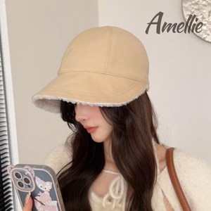 아멜리에 스웨이드 양면 무스탕 방한 양털 모자