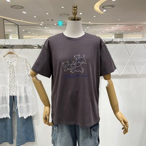[AK플라자] [밸리걸] 퍼피 프린트 티셔츠 812840