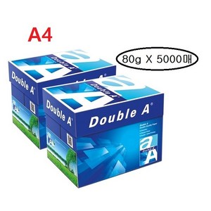 더블에이 A4용지 80g 2500매 2박스(5000매) 복사용지, 5000매