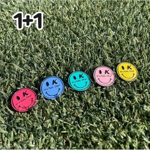 스마일 골프 볼마커 파스텔 5색 1+1, Mint, Pink, 1개