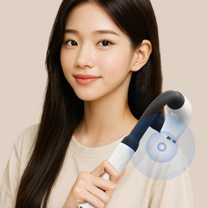 [2025년형] 오템 등짝만족 갈고리형 진동 마사지건 안마기 어깨 등 허리 커브건 휴대용 무선 소형 핸디 안마건, 모닝듀 화이트, 1대