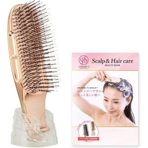 [공식 스토어 한정]S·HEART·S(에스·하트·에스) 스컬프 브러쉬 월드 모델 쇼트 핑크 골드 샴푸 브러쉬 에스·하트·에스 공식 뷰티 북 첨부, 1개