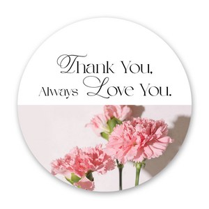 [당일출고] 어버이날스티커 03 카네이션 카드 감사 가정의달 땡큐 스승의날 편지 엽서 선물, 스티커 원형, 30매