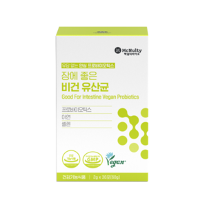 맥널티바이오 장에 좋은 비건 유산균 30포, 60g, 1박스