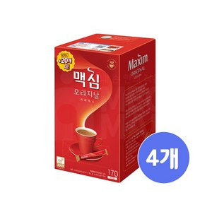 동서 맥심 오리지날 커피믹스 150+20T x4개, 11.8g, 170개입, 4개