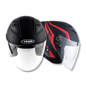예마630 오픈페이스헬멧 하이바 썬바이저내장 YEMA, 매트블랙옐로우, 3XL, 1개