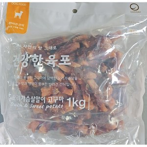 굿데이 건강한 육포 강아지 간식, 오리고기 + 고구마, 1kg, 2개