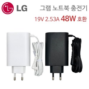 LG 그램15 15Z95N 15ZD95N 노트북 어댑터 충전기 19V 2.53A 48W, 화이트, 1개