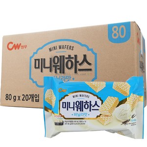 미니 웨하스 바닐라 1BOX 80G X 20개입 청우식품, 20개