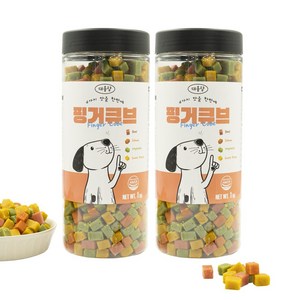 펫라벨 1+1 핑거큐브 강아지간식 교육용 훈련용 대용량 강아지 트릿 혼합 1 000g x 2ea, 2개, 1kg