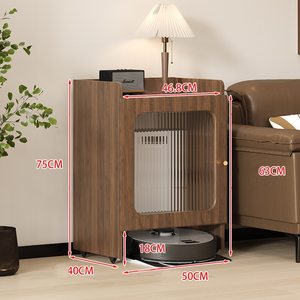 노벨라운지 깔끔한 로봇청소기수납장 서랍장 가구 거실수납장 다용도 베란다 원목 슬림 선반, 싱글도어, 월넛