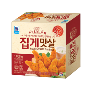 [대림냉동] 프리미엄집게맛살 1 000g x4개, 1kg, 4개