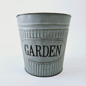 [왓위셀] 가든 빈티지 인테리어 철제 양철 화분, 1개