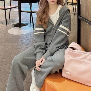 [세인트이브] E1521 크롭 후드 양집업 상하 세트