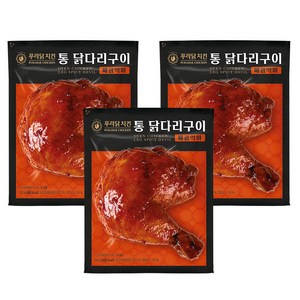 푸라닭치킨 통 닭다리구이 매콤악마, 3개, 250g