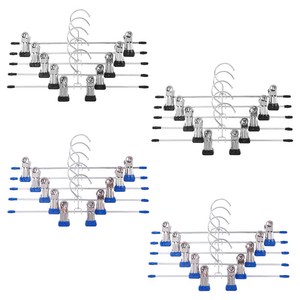 [20개묶음](스텐 바지걸이 A타입 20p) 너비조절 가능 논슬립 행거 집게 치마 바지 걸이, 03) 혼합, 20개