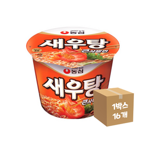 농심 새우탕 큰사발 컵라면 115g, 16개