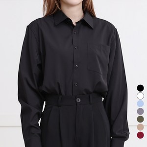 턴키 빅사이즈(90-130까지) 여성용 찰랑 루즈핏 구김 적은 링클프리 스판 셔츠 남방 GNB9730