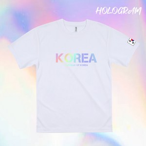 2023년 NEW KOREA 남여공용 대한민국 코리아 홀로그램 면 쿨론 반팔 티셔츠