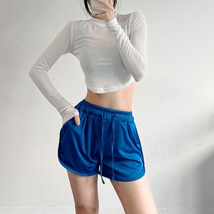 루나글램 여성 하이웨스트 3부 반바지 와이드 레그 A라인