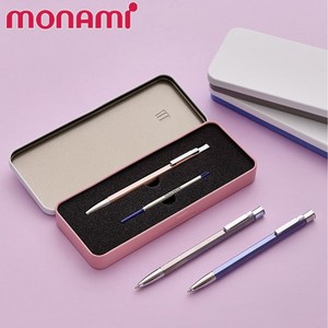 모나미 볼펜 153 리스펙트 리파인셋트 1.0mm 틴케이스 레이저각인 볼펜+리필심, 리스펙트 로즈골드 각인O